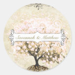 Joint rose de mariage d'arbre de feuille de coeur  autocollant