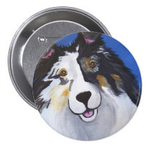 Joker blauer Merle Sheltie durch Amy Bolin Buttons