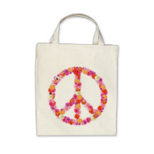 Joli signe de paix de fleur sacs