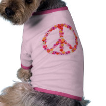 Joli signe de paix de fleur manteaux pour animaux domestiques