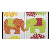 Jolis éléphants dans l'amour tenant des fleurs de  coques iPad
