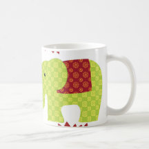 Jolis éléphants dans l'amour tenant des fleurs de  tasse à café