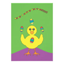Jonglierende Ostern-Küken-Einladung