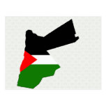 Jordanien-Flaggen-Karte Größengleich Postkarten