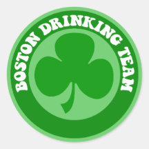 Jour de Boston St Patrick Autocollants Ronds