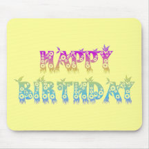 Joyeux anniversaire (police de fleur) tapis de souris
