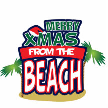 JOYEUX NOËL DE L'AIMANT DE PLAGE PHOTO EN DÉCOUPE