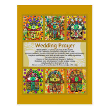 Jüdische Hochzeits-Gebet goldene Hamsa Postkarte