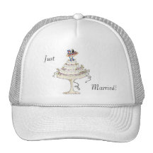 Juste marié ! Jeune mariée de Las Vegas et chapeau Casquette