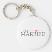 Juste marié (rouleau rose de coeur) porte-clefs