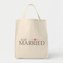 Juste marié (rouleau rose de coeur) sacs