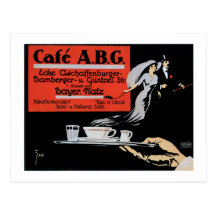 Kaffee-Geschäfts-Anzeigen-Kunst des Café-ABG Vinta Postkarte