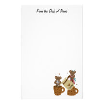 Kaffee-Liebhaber-Teddybär stationär Personalisiertes Büropapier