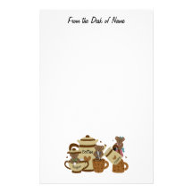 Kaffee-Liebhaber-Teddybär stationär Individuelles Druckpapier