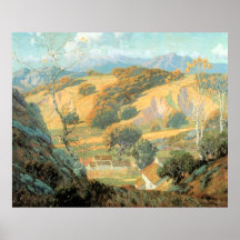 Kalifornien-Tal-Bauernhof, durch Maurice Braun Plakat