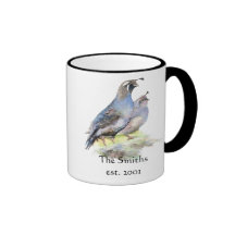 Kalifornien-Wachtel-Vogel-kundenspezifische Datums Teehaferl
