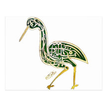 Kalligraphie-Vogel (Storch) Postkarte
