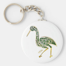 Kalligraphie-Vogel (Storch) Schlüsselanhänger