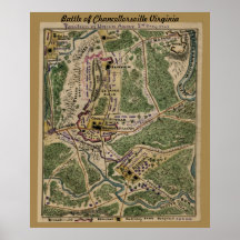 Kampf von Chancellorsville Virginia - Karte Posterdrucke