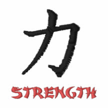 Kanji-Symbol - Stärke gestickte T-Shirts