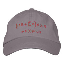 Kappe, Schrodinger Wellengleichung, roter Faden Bestickte Kappen