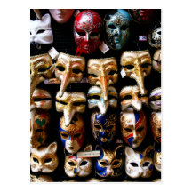 Karnevals-Masken Postkarten