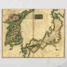Karte 1815 von Korea und von Japan Flyer