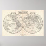 Karte der Welt ab 1860 Posterdrucke