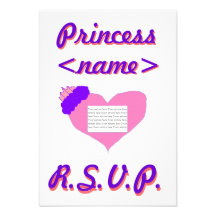 Karte Prinzessin-Heart Third Birthday Party R.S.V. Einladung