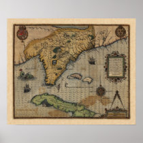 Karte von Florida und von karibischen (1588)