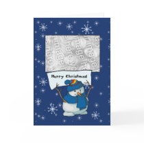 Karten-Schablone - Schneemann-frohe Weihnachten!