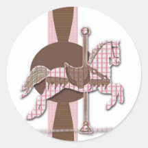 Karussell-Pferdeaufkleber-Plaids im Rosa