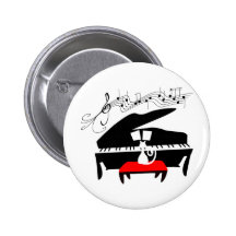 Katze u. Klavier Anstecknadelbuttons