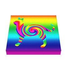 Katzen-geformte Regenbogen-Drehung Leinwanddruck