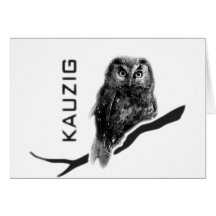 Kauz Eule Uhu käuzchen owl bird kauzig Karte