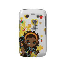 Kawaii Aisha l'Afro-américain Chibi 9700/9780 Coques Blackberry Bold