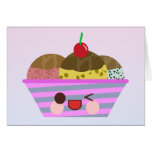 Kawaii Eiscreme-Eiscremebecher würzt köstliches Grußkarte