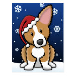 Kawaii flaumiges Pembroke-Walisercorgi-Weihnachten Postkarten