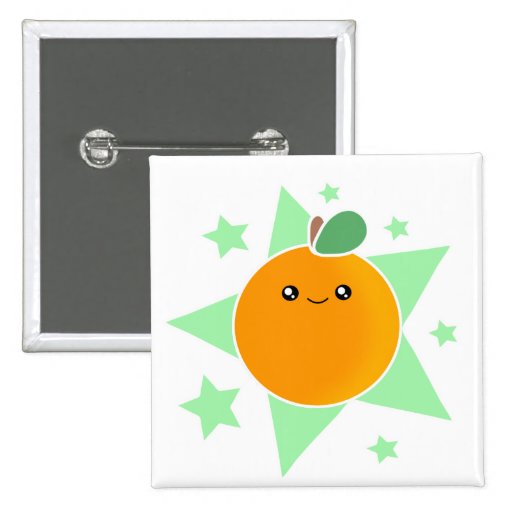 Kawaii orange Frucht-Knopf Anstecknadelbutton