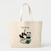 Kawaii Panda-Tee-Bruch-Cartoon Leinentasche