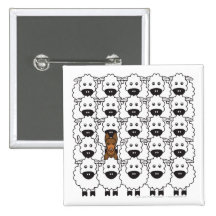 Kelpie australien chez les moutons pin's