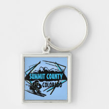 Keychain bleu de logo de ski du comté de Summit le Porte-clefs