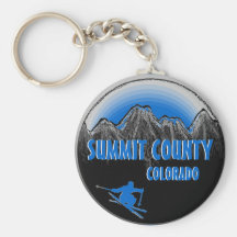 Keychain bleu de skieur du comté de Summit le Colo Porte-clés