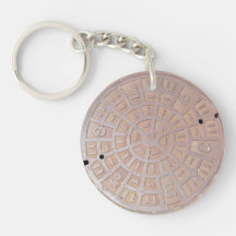 Keychain - couverture de trou d'homme porte-clé