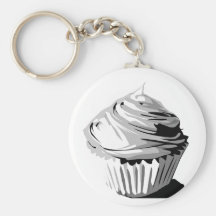 Keychain de petit gâteau de gamme de gris porte-clef