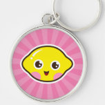 Keychain mignon de citron de kawaii avec l'arrière porte-clef