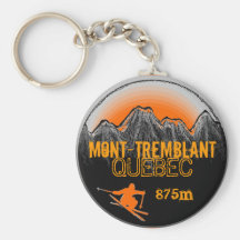 Keychain orange de ski de Mont Tremblant Québec Porte-clé