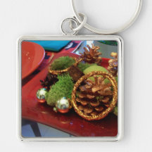 Keychain rouge et vert de vacances porte-clés
