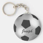 Keychains argentés personnalisables de ballon de f porte-clefs