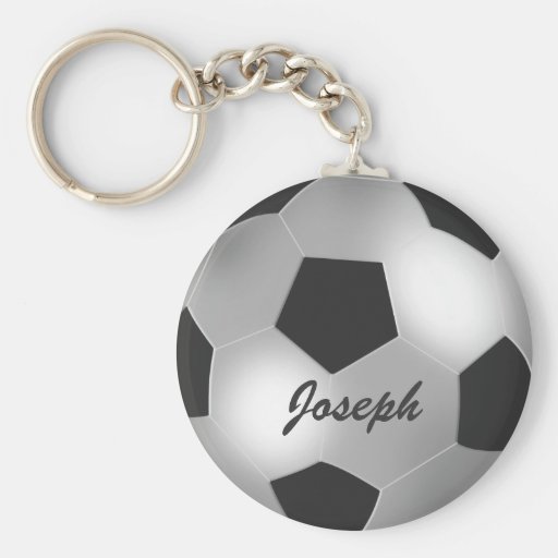 Keychains argentés personnalisables de ballon de f porte-clefs